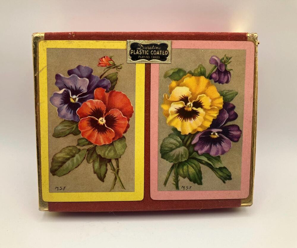 Vintage Duratone Playing Cards Double Deck Set, Mid Century Card Game